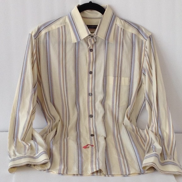 Dolce /& Gabbana Gold Plaid Mens Long Sleeve Dress Shirt Size US 16 IT 41